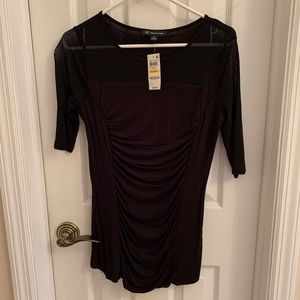 INC black top with sheer top and sleeves NWT